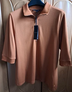 NEU! Comma Shirt Gr. 44 (evtl. auch 42) Poloshirt cognac amber NP 59,99€ - Bild 1 von 18