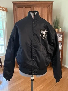 Vintage Starter Oakland Raiders Jacket Mens XL Black 80s 90s Las Vegas - Picture 1 of 10