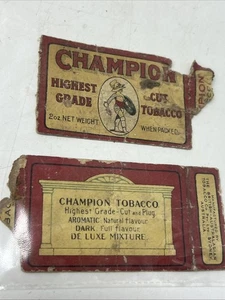 VINTAGE CHAMPION TOBACCO CARDBOARD PACKET PACK DE LUXE SMOKE CIGARETTE  - Picture 1 of 5
