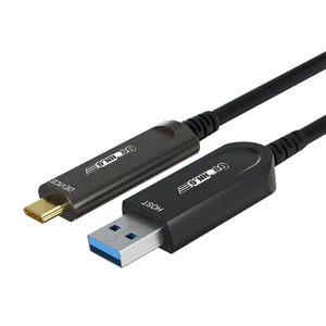 Câble fibre optique USB A vers USB C 20 m USB 3.2 10 Gbit/s longue distance t... - Photo 1/6