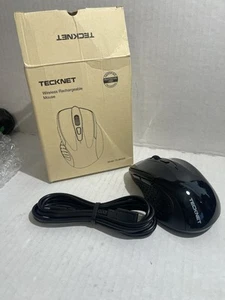 Tecknet Wireless Rechargable Mouse TK-MS009 Black TESTED WORKING Open Box - Picture 1 of 3