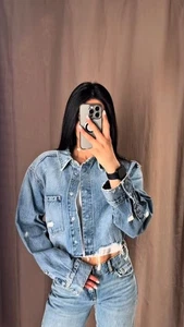 ZARA : TRF Ripped Crop Denim Overshirt : 5252/274 | *UK Buyers_No Import Fees* | - Picture 1 of 5