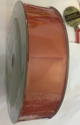 NEW Members Mark Premium  Wired Ribbon . 1.5”” x 50 Yards. Red Orange Fall - Image 1 of 3