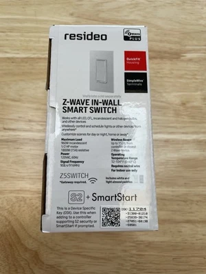 INTERRUPTOR INTELIGENTE DE PARED HONEYWELL Home Resideo Z-WAVE Foto 1 de 2