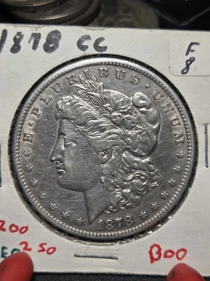 Dólar de plata Morgan 1878-CC - AU+ casi sin circular - limpio - Carson City $1 Foto 1 de 4