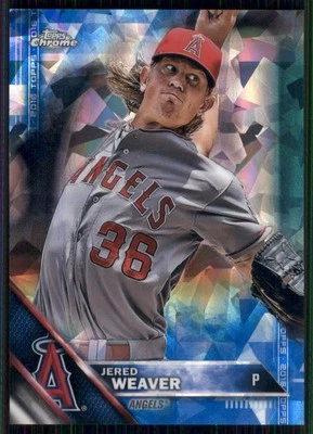 2016 Topps #174 Jered Weaver Chrome Sapphire 65th Anniversary Edition - Image 1 of 2