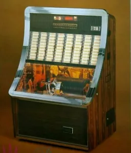 NSM Prestige ES 160 Jukebox FLYER Original Phonograph Music Promo Art 1980 - Picture 1 of 3