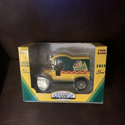 1998 Die Cast Gearbox Limited Edition 1912 Ford Crayola Truck Coin Bank NIB - Image 1 of 4