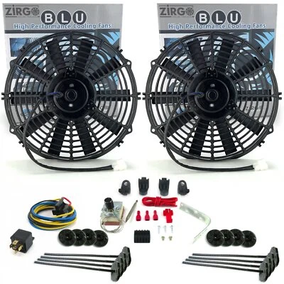 Zirgo Super Cool Pac 2 12 Performance Fans w/ Adjustable Temp Sensor, Relay Kit - Image 1 of 4