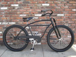 NEU Monark motorisierte Fahrrad Dual Springer Gabel Schwerlast EINGEBAUT IN USA SCHWARZ - Bild 1 von 11