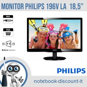 Monitor Philips 196Vla Schermo 18,5" Per Computer Desktop Schermo 16:9 GRADO A- - Imagen 1 de 7