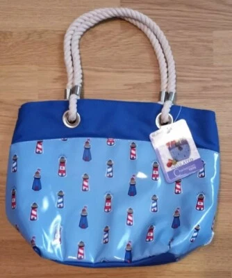 NWT Fit & Fresh Charlestown Tote Lighthouses Insulated Lunch Bag Nautical Rope  - Image 1 of 4