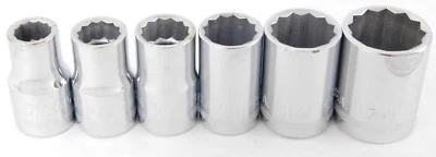 NOS Easco USA - 6 Piece 1/2" Drive SAE Socket Tool Kit / Set 7/16" thru 7/8" NEW - Image 1 of 4