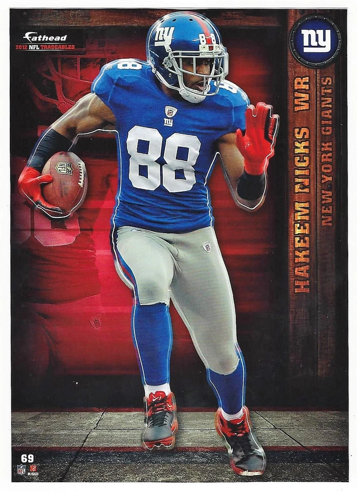 PEGATINA HAKEEM NICKS FATHEAD INTERCAMBIABLES NCU TARHEELS NEW YORK GIANTS 2012 #69 Foto 1 de 4
