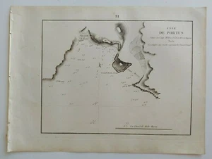 1858 Gauttier Carta Náutica Mapa Plano Anse El Portús Playa de la Morena Murcia - Foto 1 di 1
