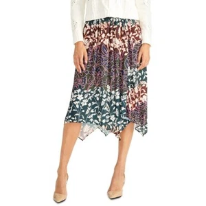 RACHEL ROY NEW Women's Multi Combo Printed Handkerchief-hem Pull On Skirt M TEDO - Picture 1 of 2