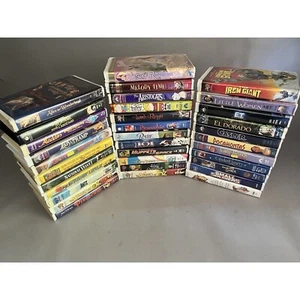 Vintage Lot of 34 VHS Movies Tested Disney, Fox , Warner, Family, Animated - Picture 1 of 11