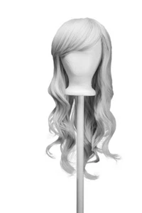 23'' Layered Wavy Cut with Long Bangs Cool Gray Yui Wig - Picture 1 of 3