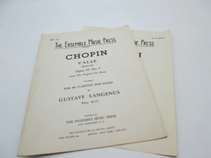 Chopin Valse Minute Op 64 no.1 for Clarinet Piano arr Gustave Langeenus EMP26 - Picture 1 of 6