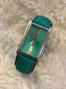 Blaugrün Damen Vintage Lederuhr Perini Marke Meergrün Armbanduhr - Bild 1 von 8