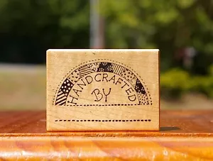 Handcrafted By Wood Mounted Rubber Stamp 1988 by PSX # D-595 Quilted Rainbow - Picture 1 of 3