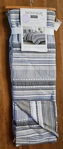 Pottery Barn Montauk Quilt Set W/ 2 Shams Blue/Gray Full/Queen Coverlet NWT - Picture 1 of 4