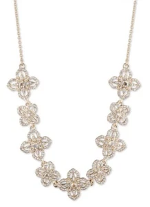Marchesa Notte goldfarbene Spitze vier Blütenblätter Blumen Halskette 16 Zoll passt sich an Neu mit Etikett L@@K!! - Bild 1 von 6