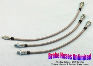STAINLESS BRAKE HOSE SET Studebaker Scotsman 1957 1958 - Picture 1 of 1
