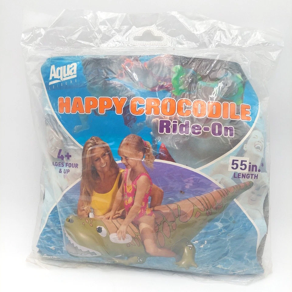 De Colección Happy Crocodile Paseo en Piscina Flotador Gigante 55 pulgadas de Largo Aqua Ocio Caimán Foto 1 de 4