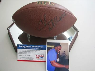 Chris "Beanie" Wells réplica de futebol autografada em tamanho real - PSA ROOKIEGRAPH - Imagem 1 de 4