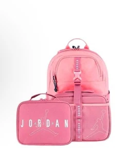 NUEVO Auténtico Air Jordan Niños Lunch Box Bolsa Mochila Rosa Hielo Escuela Niñas 2 piezas - Imagen 1 de 4