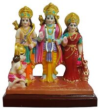 RAM Darbar/RAM Sita Laksman Hanuman Idolo Scultura Statua, H L D:18x14x6 CM