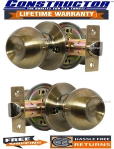 Constructor Chronos Passage Door Lock Knob Handle Antique Bronze Hallway Closet - Picture 1 of 2