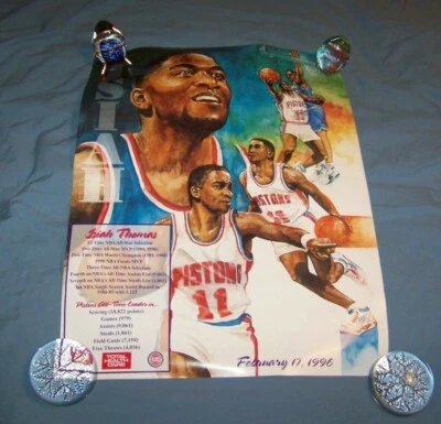 Póster Detroit Pistons Isiah Thomas vintage 1996 de Total Health Care Foto 1 de 4