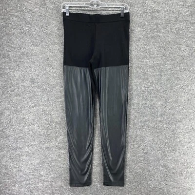 Nuevo H&M Leggings Pantalones Mujer Cuero Negro Pull On S Pequeño tiro medio ajustado Foto 1 de 4