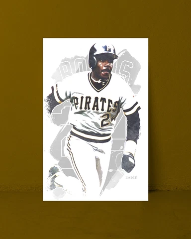 BARRY BONDS watercolor painting art print/poster PITTSBURGH PIRATES FREE S&H! Cover