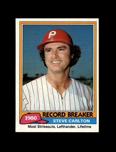 1981 Topps Baseball #202 Steve Carlton (1980 Record Breaker) (Phillies) NM-MT