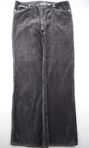 Vintage Women's DKNY Low Rise Hip Hugger Velvet Pants Flare Black Size 9 (31x28) - Picture 1 of 12