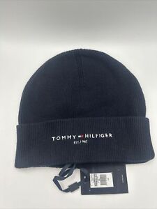 Tommy Hilfiger Beanie Established Mens Navy Knitted Stretch Hat Cap Sun Protect