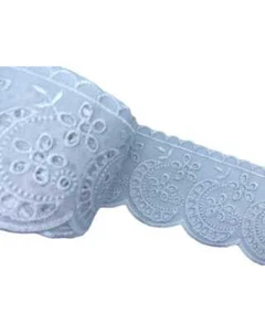 Pizzo merletto sangallo passamaneria 8cm san gallo BB-8160 smerlato balza unica - Foto 1 di 6