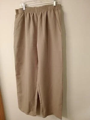 Bobbie Brooks Pantalones Casuales Tostados M Poliéster Cintura Elástica 28" Entrepierna 29" Bolsillos Foto 1 de 4