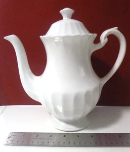 Vintage J. & G. Meakin England caffettiera classica bianca e coperchio Ironstone 5 tazze - Foto 1 di 10