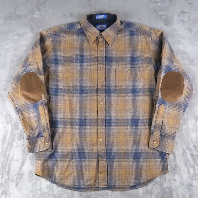 Camisa Pendleton Trail 1956 Archivo L sombra a cuadros lana manga larga parche en el codo Foto 1 de 4
