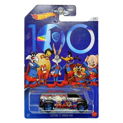 Литой на заказ фургон Dodge 1977 года в масштабе 1:64 Hot Wheels Warner Bros. к 100-летию - Изображение 1 из 4
