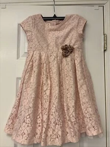Laura Ashley London GirlPink Lace Babydoll Style Short Sleeve Dress Size 6X - Picture 1 of 9