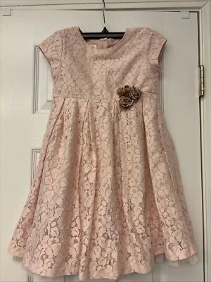 Vestido Laura Ashley London Niña Rosa Encaje Estilo Babydoll Manga Corta Talla 6X Foto 1 de 4