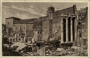 Roma Rom alte Ansichtskarte 1934 gelaufen  Partie am Foro d'Augusto Ruine - Picture 1 of 1