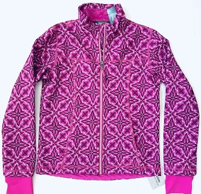 NEW L.L. BEAN Girls Fall Winter Jacket Size M 10-12 Soft Shell Fleece Print Pink - Image 1 of 4