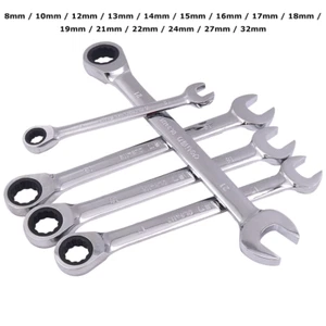 8mm-32mm Opening Range Double-End Ratchet Spanners Wrench Metric Machine Wrenchs - Picture 1 of 11