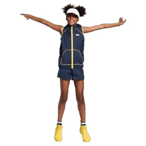 Hunter for Target Windbreaker Vest Unisex Youth XL (14-16) Hood Navy Yellow - Picture 1 of 10